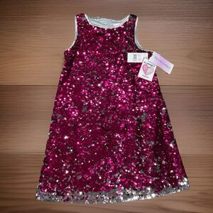 Lavender Girls Sequin Dress Flippable Sequins Silver/Pink Size 10/12 New NWT
